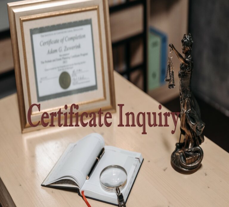 certificate inquiry
